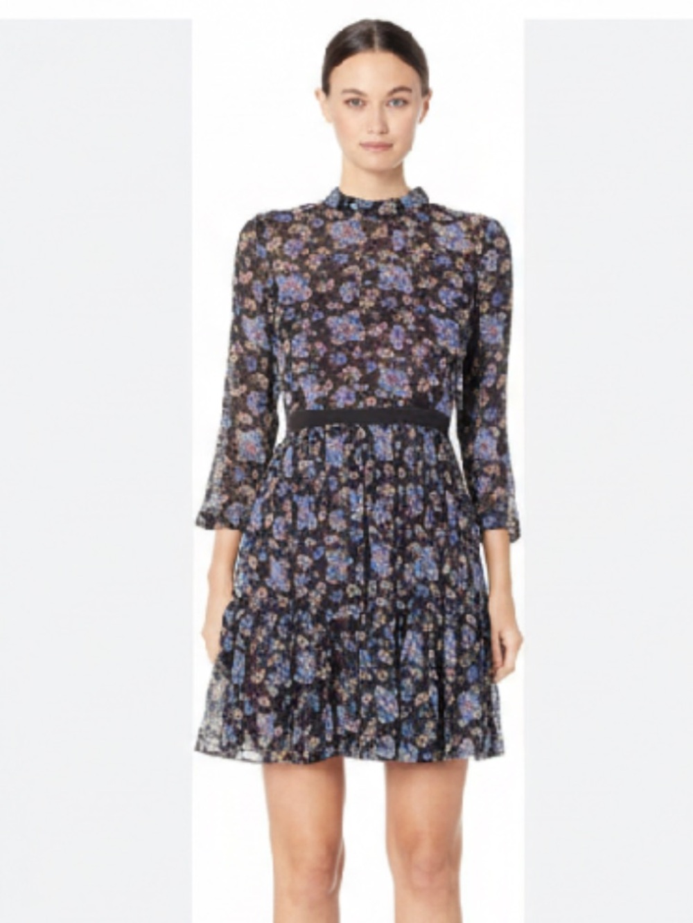 Rebecca Taylor Solstice Black Floral Mini Dress 💙💙